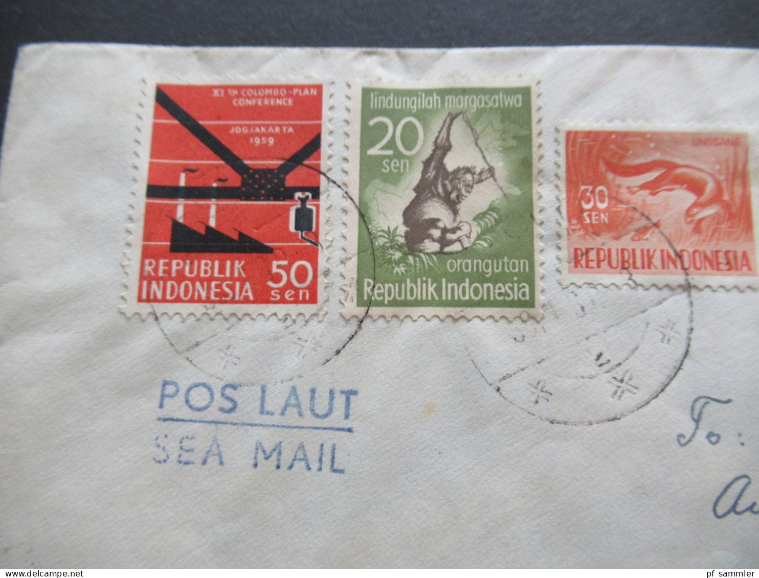 Asien Indonesien MiF Mit 5 Marken 1959 Java - CSR Stempel Pos Laut Sea Mail / Schiffspost / Übersee - Indonesien