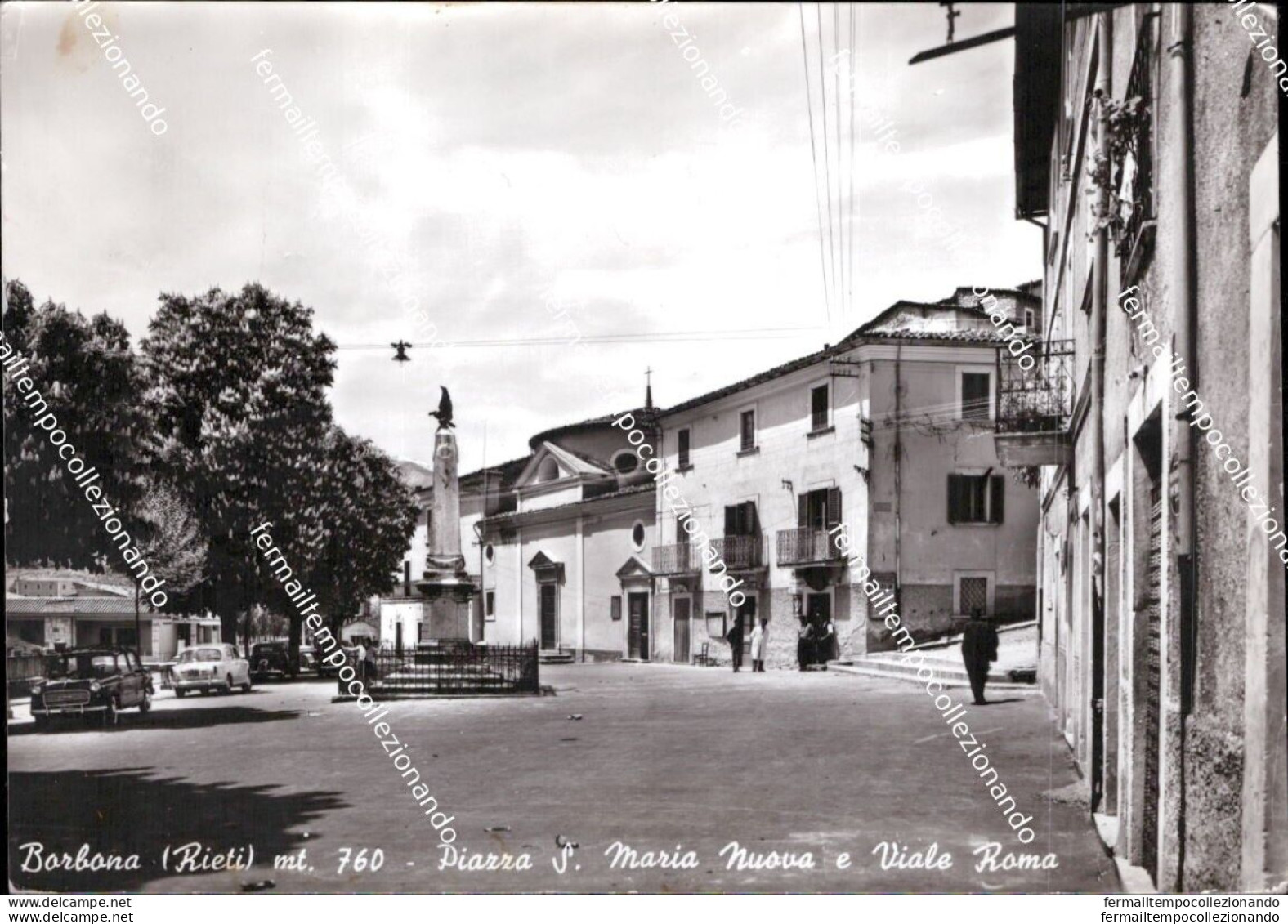 Ba718 Cartolina Borbona Piazza S.maria Nuova E Viale Roma Rieti Lazio - Rieti