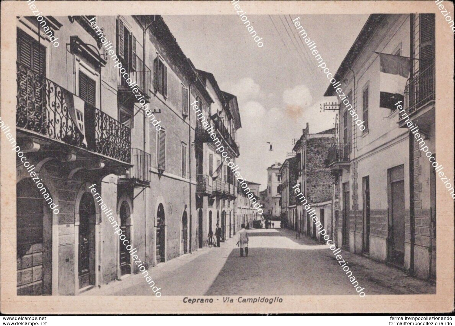 Ba731 Cartolina Ceprano Via Campidoglio Provincia Di Frosinone Lazio - Frosinone