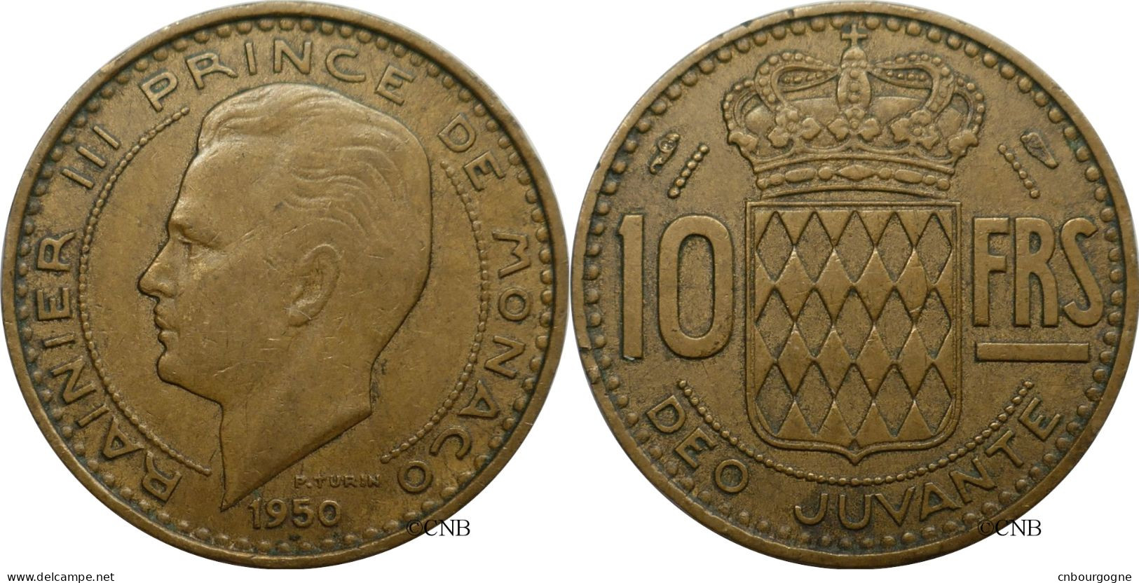Monaco - Principauté - Rainier III - 10 Francs 1950 - TTB/XF45 - Mon6571 - 1949-1956 Franchi Antichi