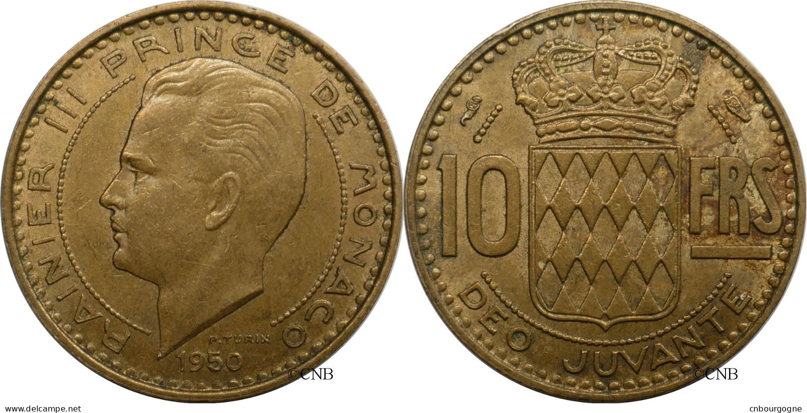 Monaco - Principauté - Rainier III - 10 Francs 1950 - TTB+/AU50 - Mon6572 - 1949-1956 Oude Frank