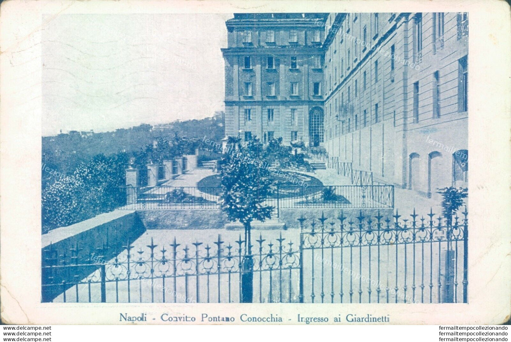 O720 Cartolina Napoli  Citta'convitto Pontano Conocchia Ingresso Ai Giardinetti - Napoli (Neapel)