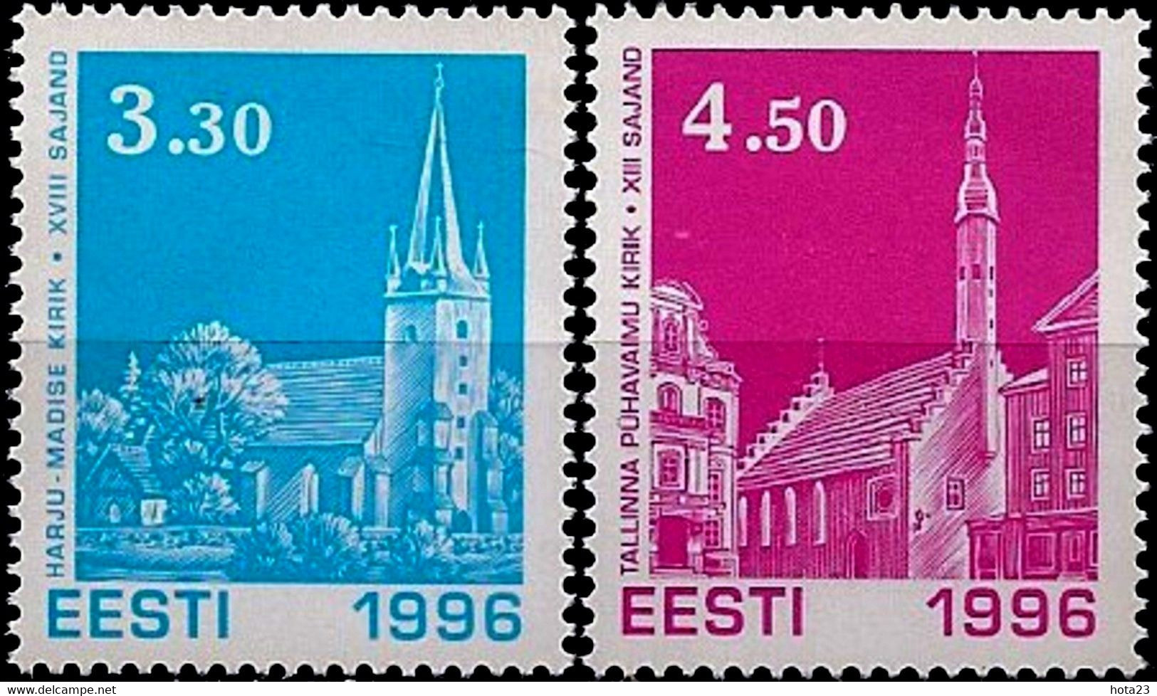 (!) Estland Christmas Estonian Churches 1996 Estonia MNH  Stamps Mi 290-1 - Estland