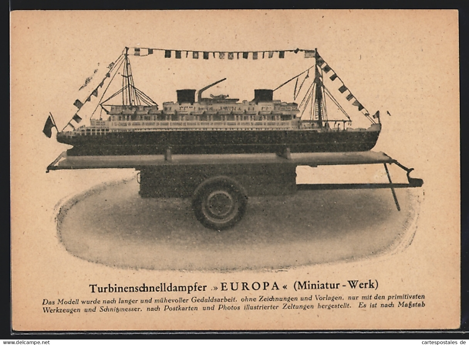 AK Turbinenschnelldampfer Europa Miniatur-Werk, Modellbau-Passagierschiff  - Passagiersschepen