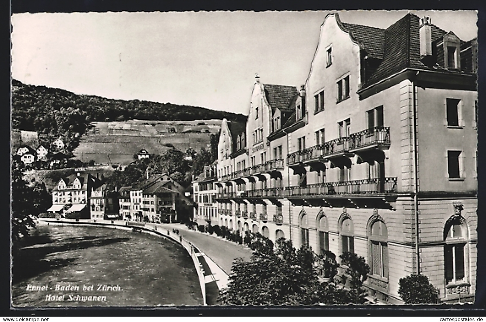 AK Ennet-Baden Bei Zürich, Hotel Schwanen Am Wasser  - Baden