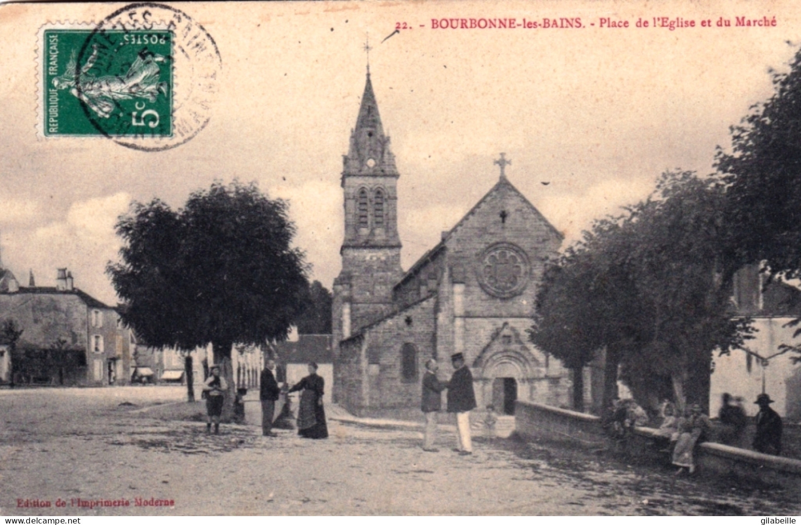 52 - BOURBONNE Les BAINS - Place De L'église Et Du Marché - Bourbonne Les Bains