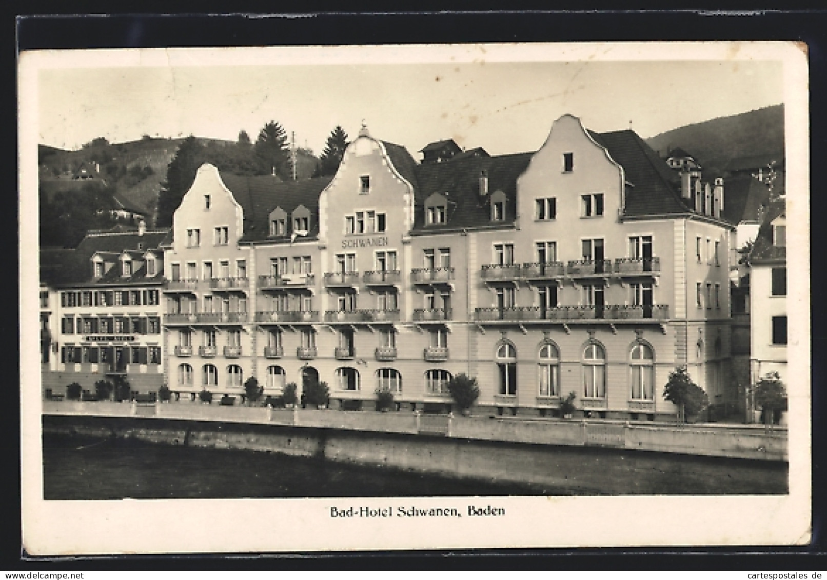 AK Baden, Am Bad-Hotel Schwanen  - Baden