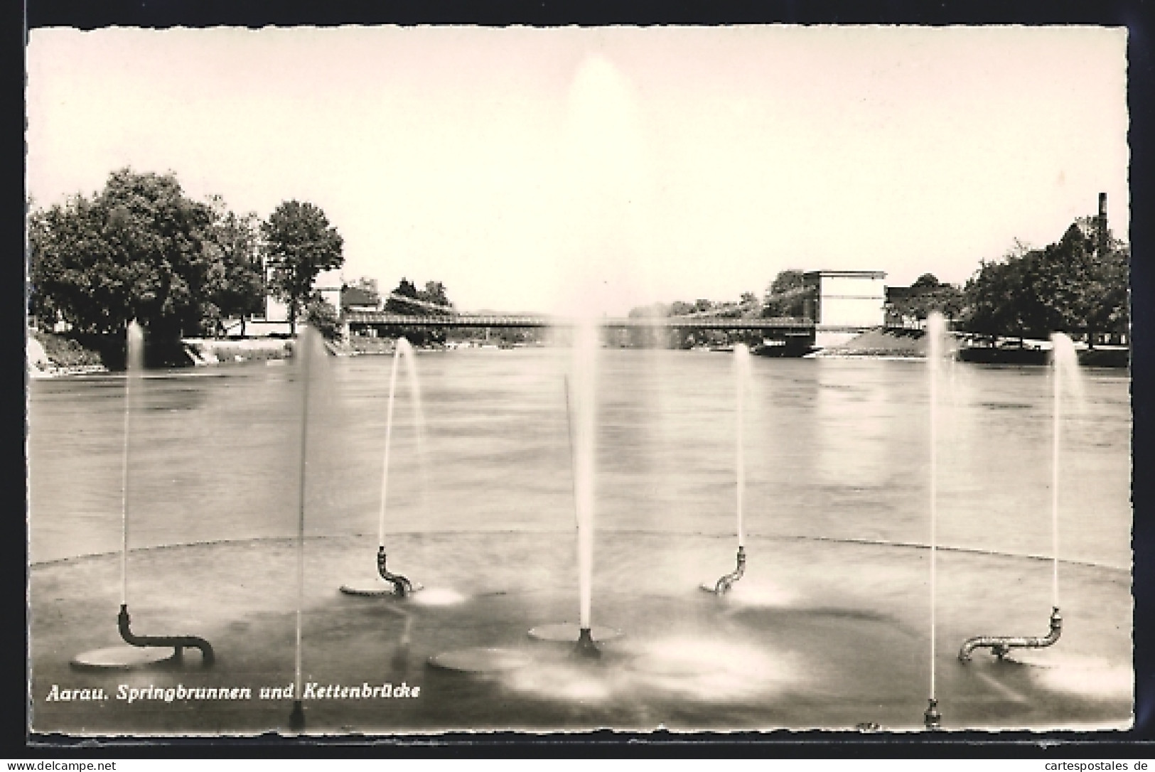 AK Aarau, Springbrunnen Und Kettenbrücke  - Aarau