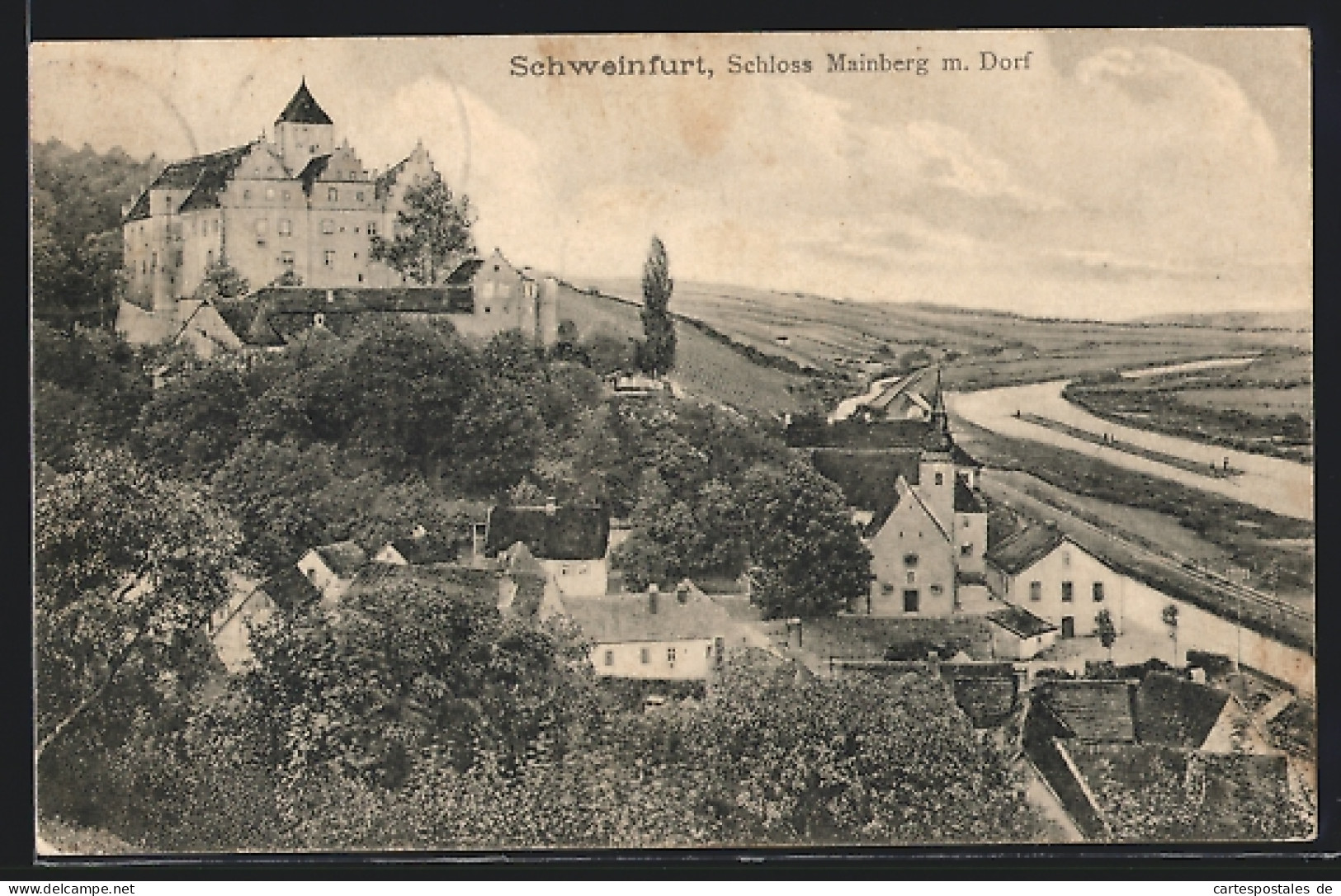 AK Schweinfurt, Schloss Mainberg M. Dorf  - Schweinfurt