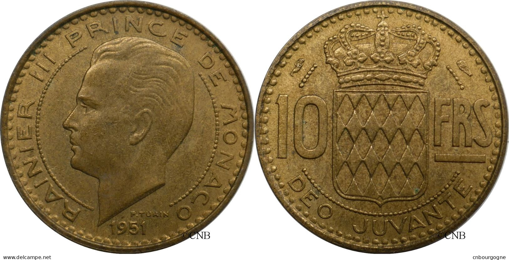 Monaco - Principauté - Rainier III - 10 Francs 1951 - SUP/AU58 - Mon6574 - 1949-1956 Francos Antiguos