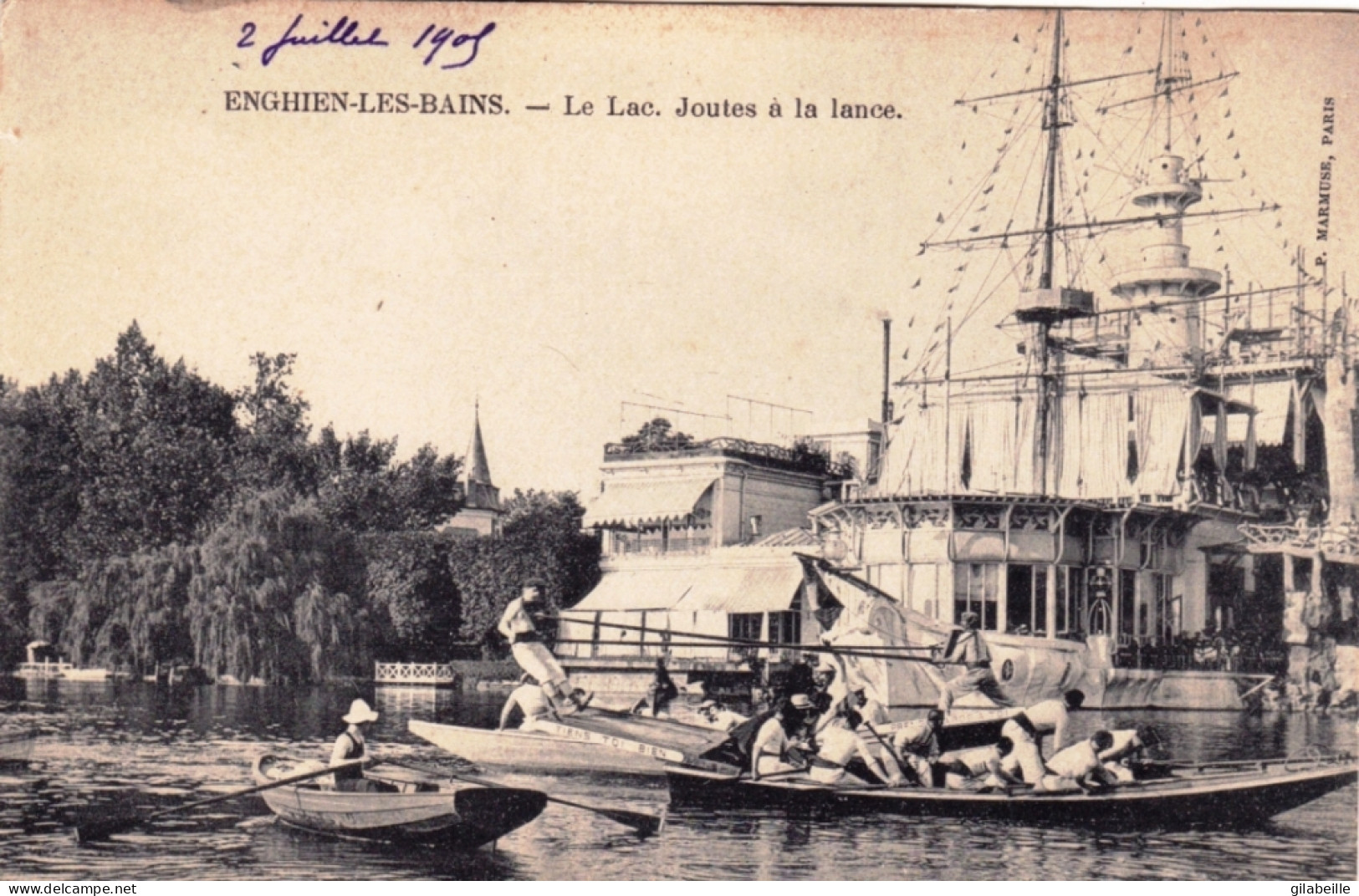 95 - ENGHIEN Les BAINS -  Le Lac - Les Joutes Nautique A La Lance - Enghien Les Bains