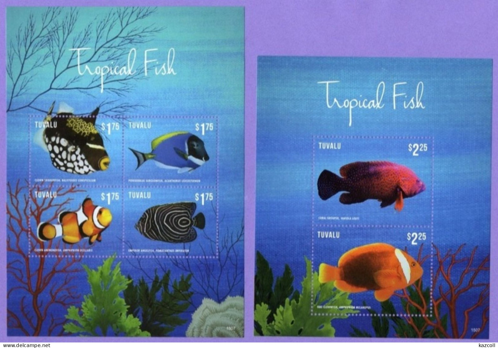 Tuvalu 2015. Sea Life Marine Fauna. Fish. MNH - Tuvalu