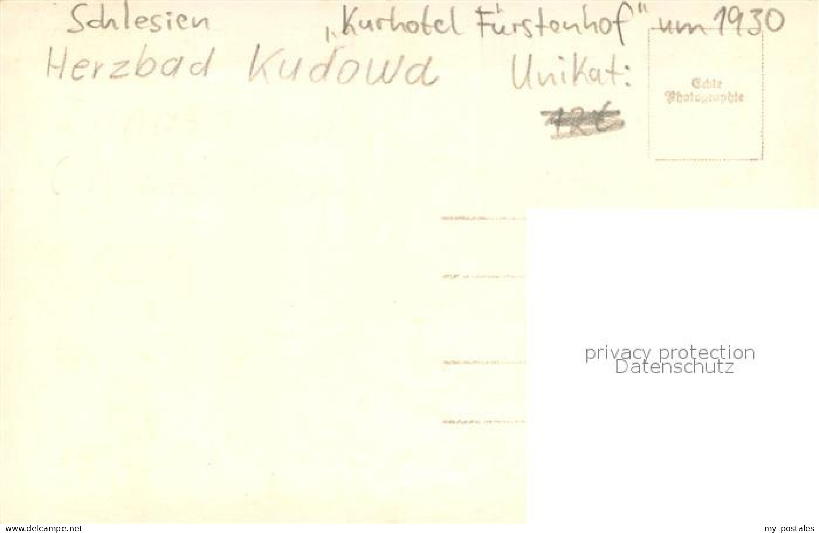 73680127 Kudowa-Zdroj Kurhotel Fuerstenhof Unikat Kudowa-Zdroj - Pologne