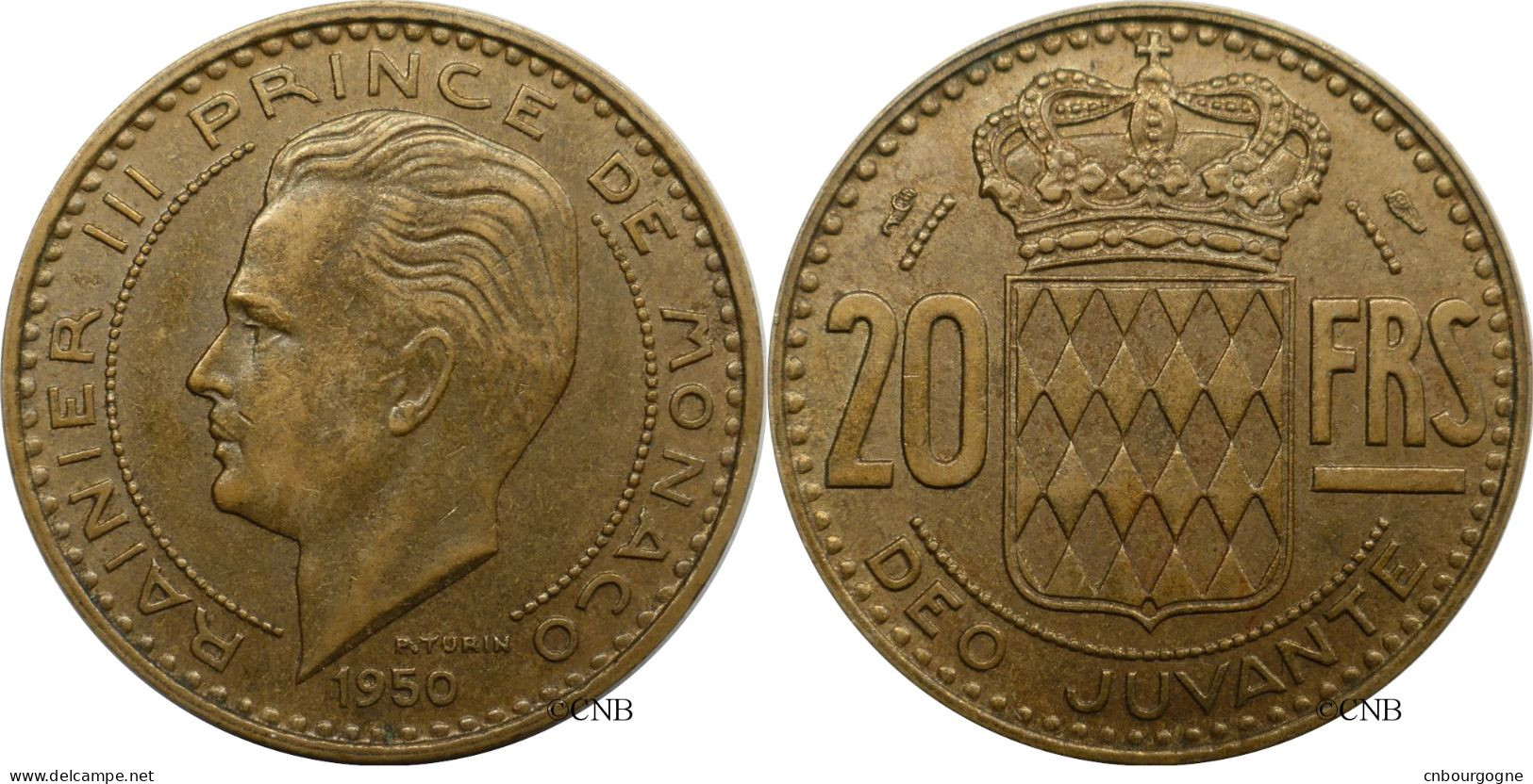 Monaco - Principauté - Rainier III - 20 Francs 1950 - TTB+/AU50 - Mon6576 - 1949-1956 Francos Antiguos