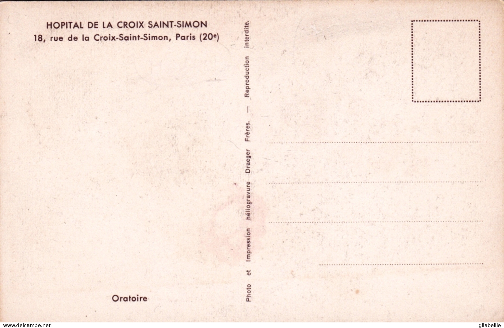 75 -  PARIS 20e 18, Rue De La Croix-Saint-Simon Hopital - Oratoire - Arrondissement: 20