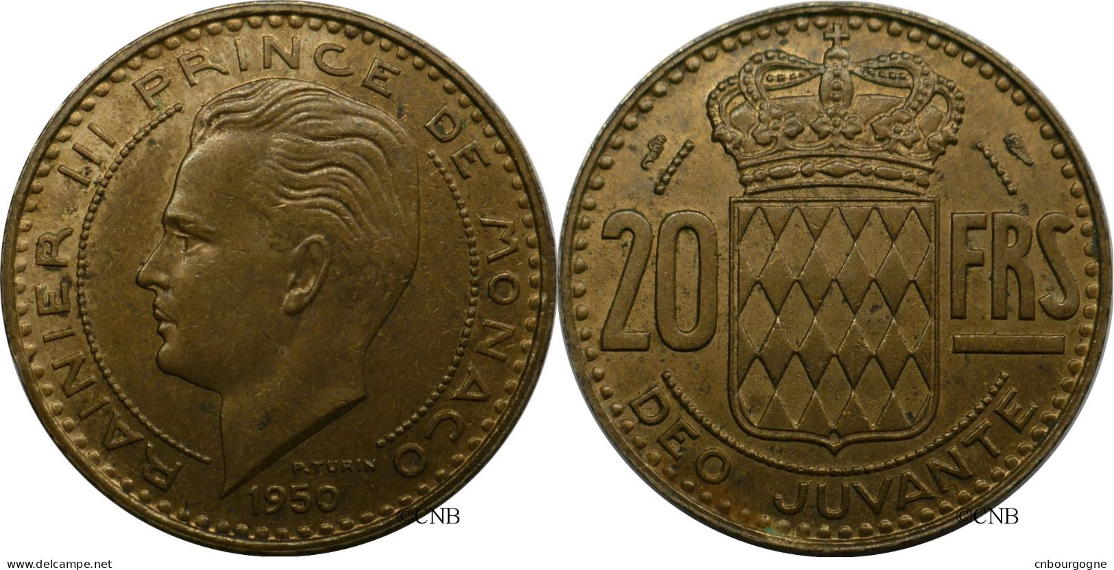 Monaco - Principauté - Rainier III - 20 Francs 1950 - TTB+/AU50 - Mon6775 - 1949-1956 Anciens Francs