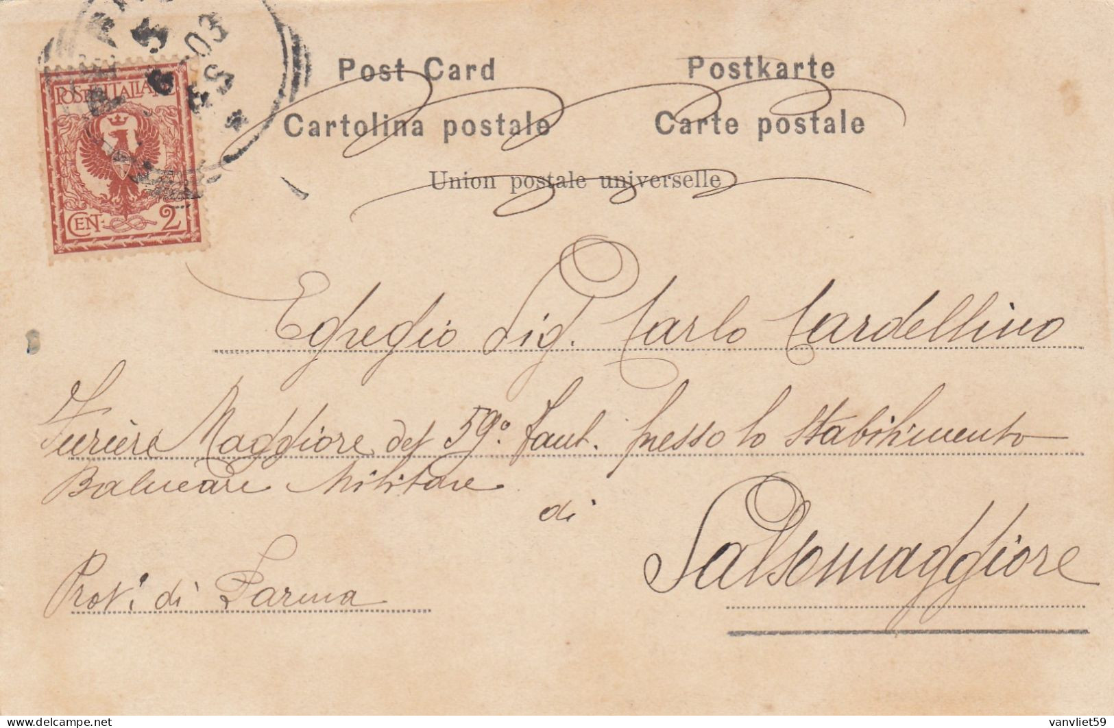 PERUGIA-PONTE FELCINO SUL TEVERE-CARTOLINA VIAGGIATA 1903-RETRO INDIVISO - Perugia