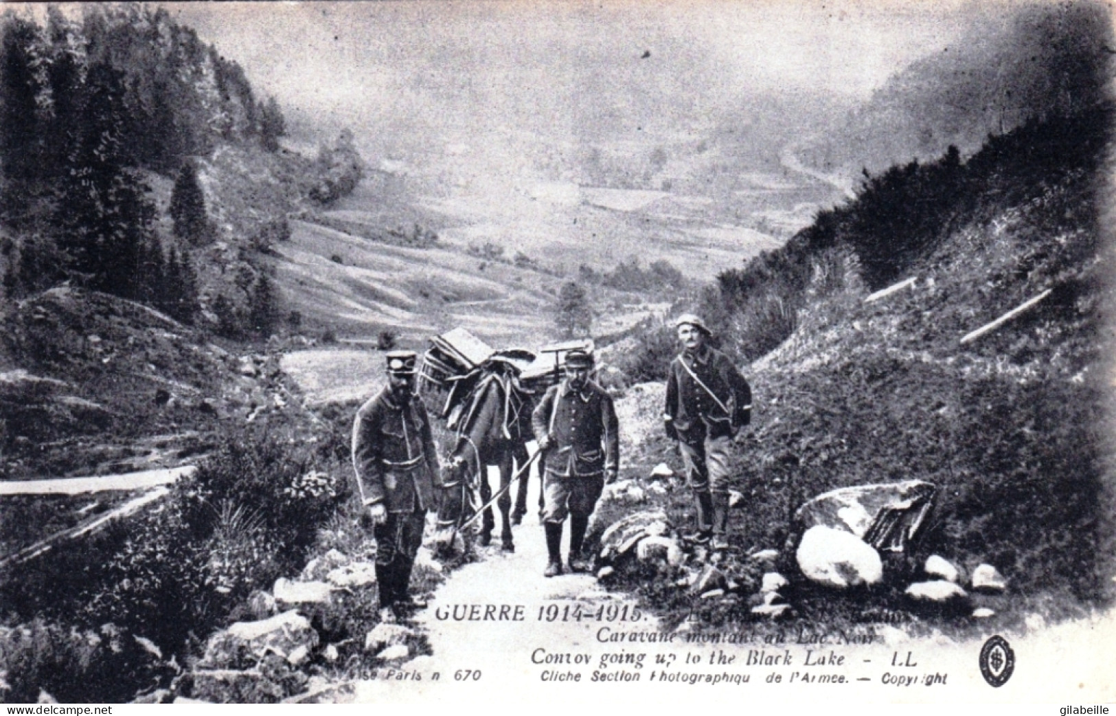 MILITARIA - Guerre 1914 - En Alsace - Le Ruldlin - Caravane Montant Au Lac Noir - Guerre 1914-18