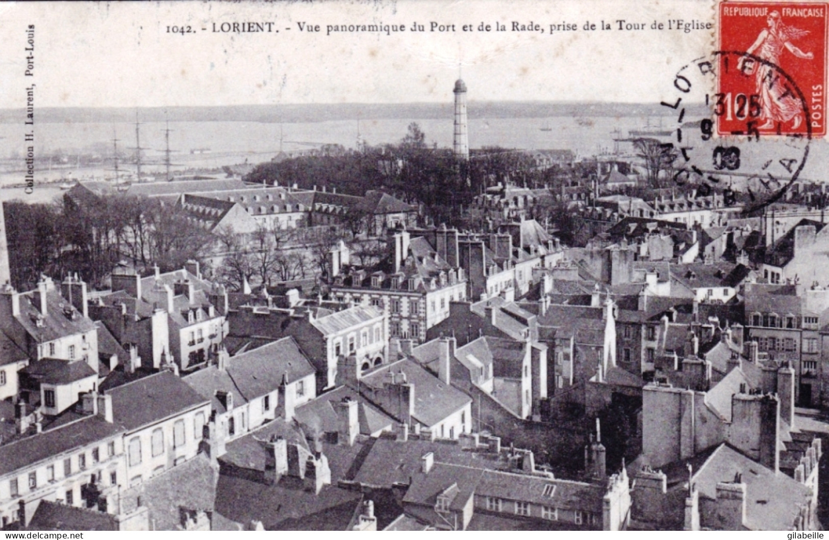 56 - LORIENT -  Vue Panoramique Du Port Et De La Radeprise De La Tour De L'église - Lorient