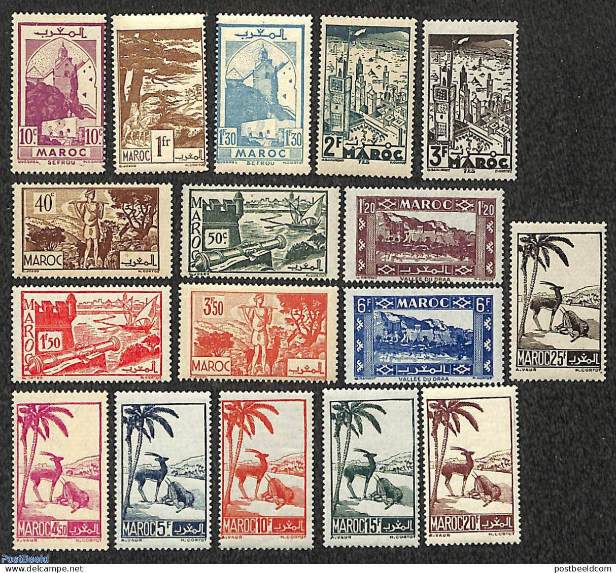 Morocco 1945 Definitives 17v, Mint NH - Sonstige & Ohne Zuordnung