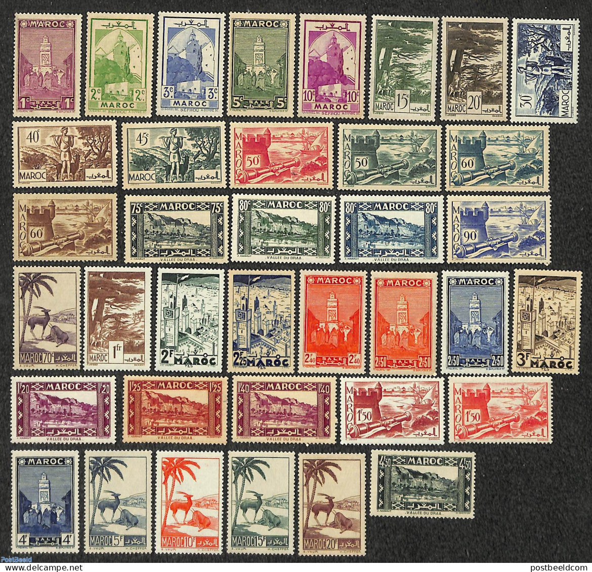 Morocco 1939 Definitives 37v, Mint NH, Nature - Transport - Trees & Forests - Ships And Boats - Rotary Club