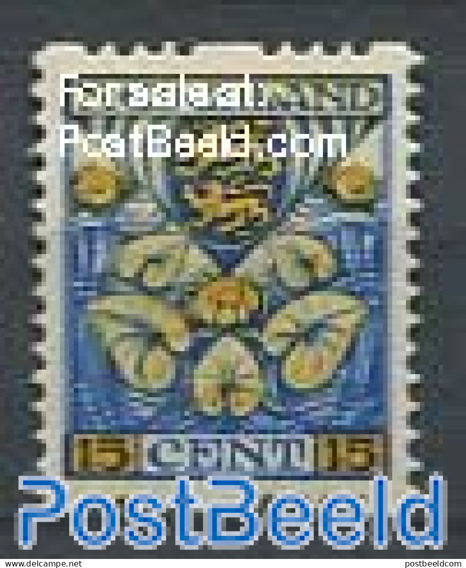 Netherlands 1926 15+15c, Sync. Perf. Stamp Out Of Set, Unused (hinged), History - Nature - Coat Of Arms - Flowers & Pl.. - Ungebraucht