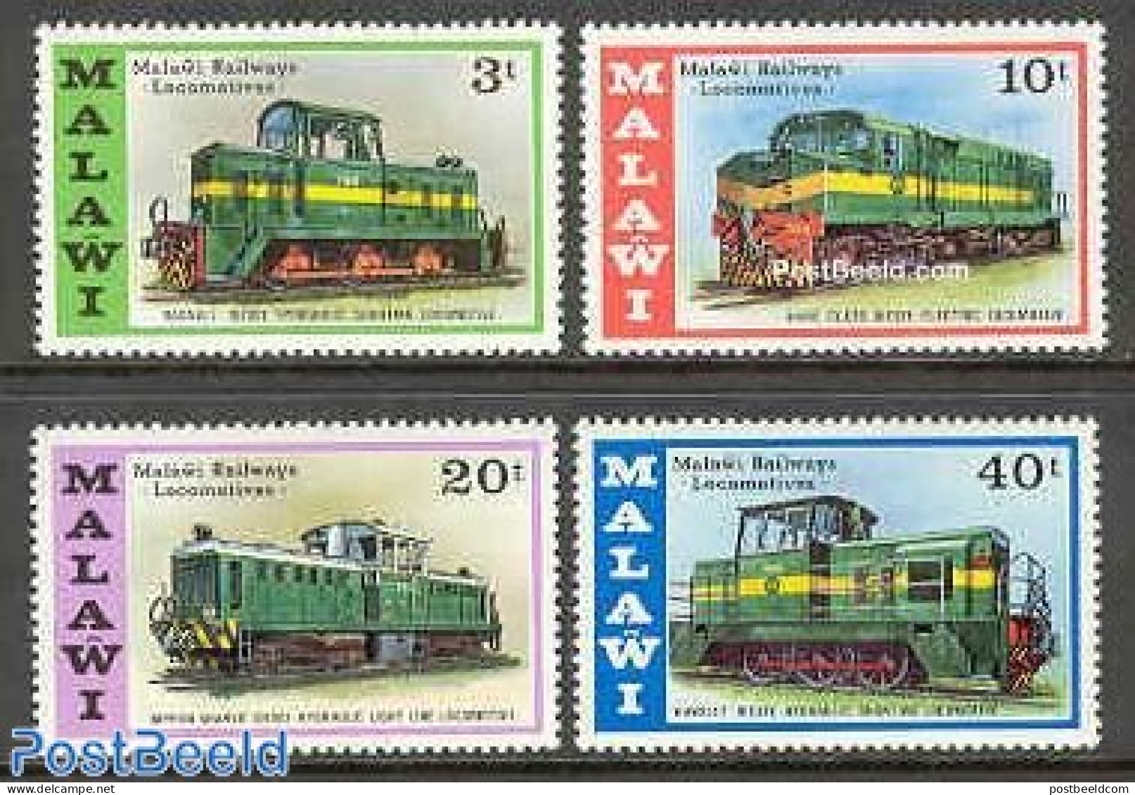 Malawi 1976 Locomotives 4v, Mint NH, Transport - Railways - Trains
