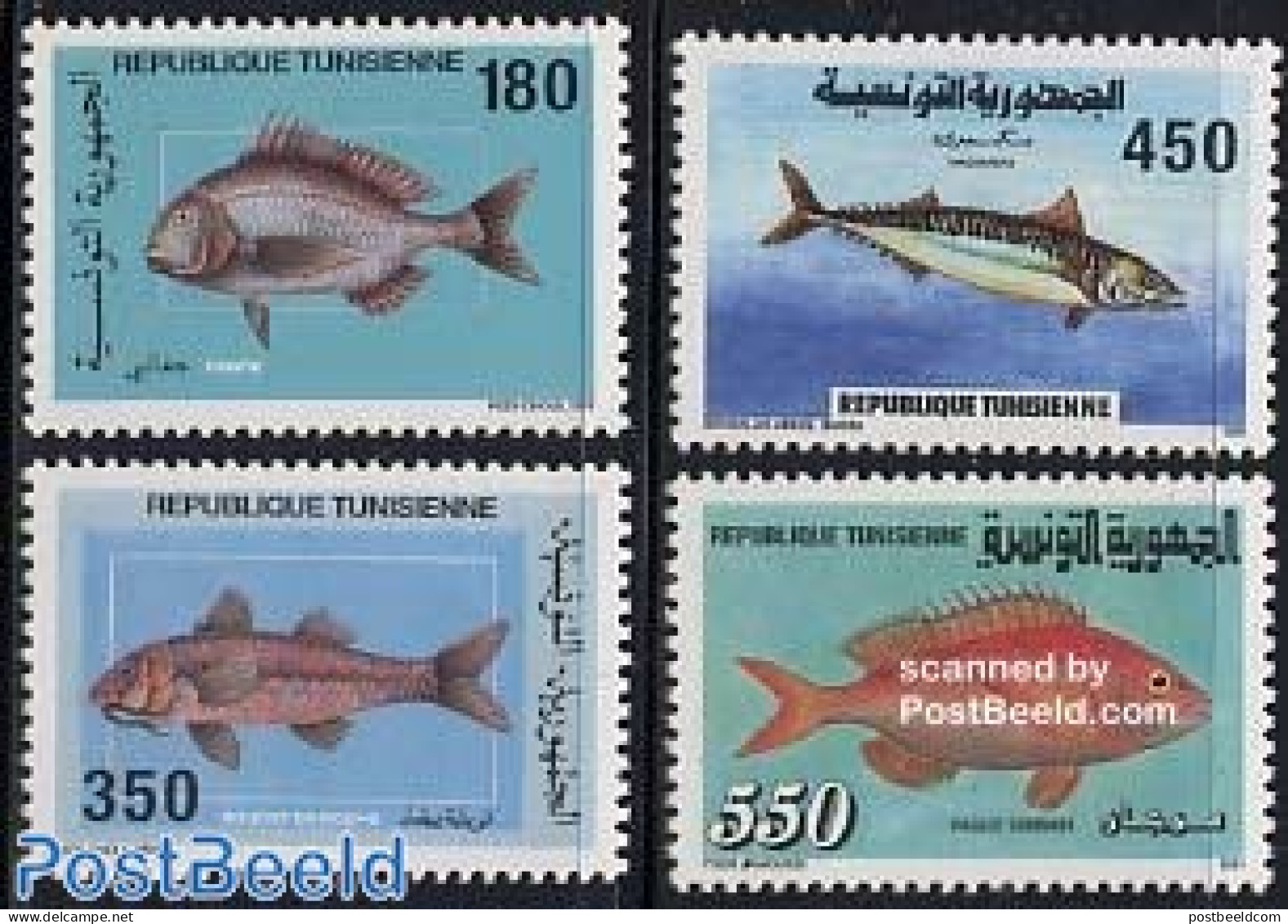 Tunisia 1991 Fish 4v, Mint NH, Nature - Fish - Fische