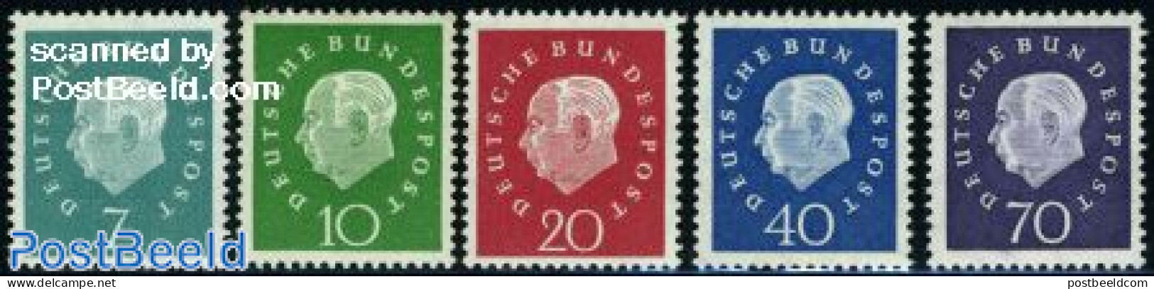 Germany, Federal Republic 1959 Definitives 5v, Unused (hinged) - Unused Stamps