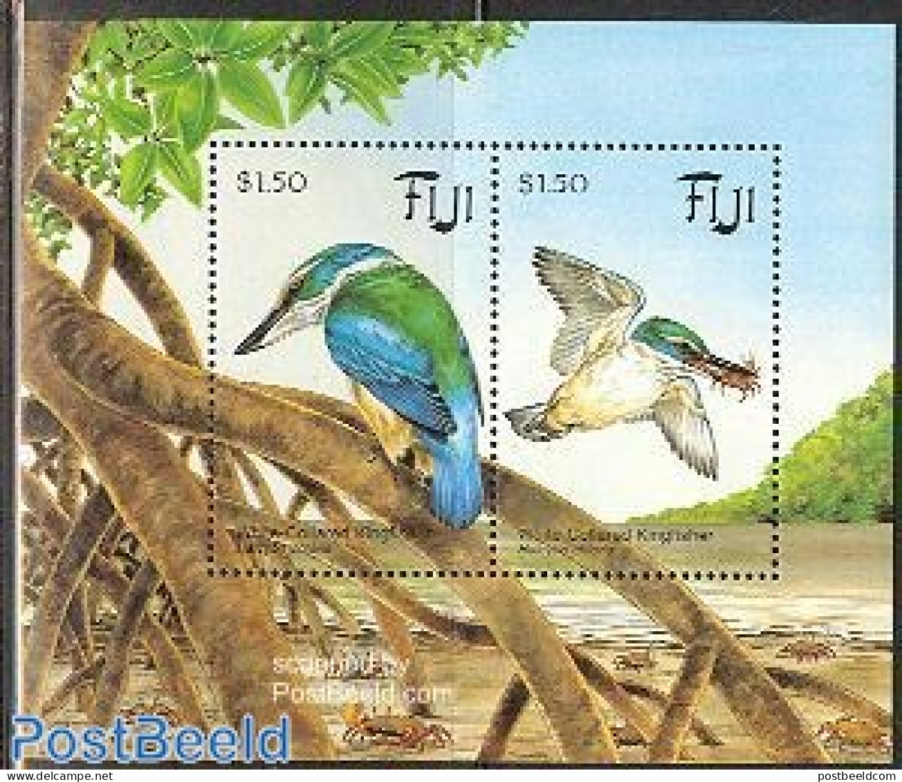 Fiji 1994 Birds S/s, Mint NH, Nature - Birds - Kingfishers - Other & Unclassified