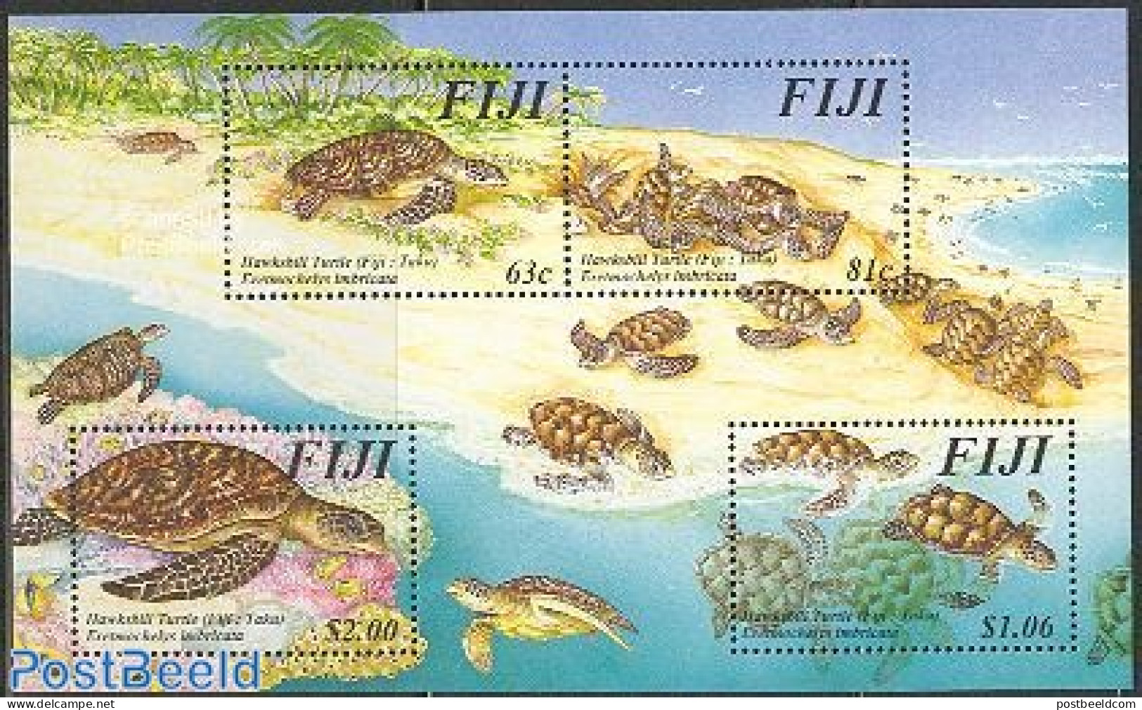Fiji 1997 Turtles S/s, Mint NH, Nature - Reptiles - Turtles - Other & Unclassified
