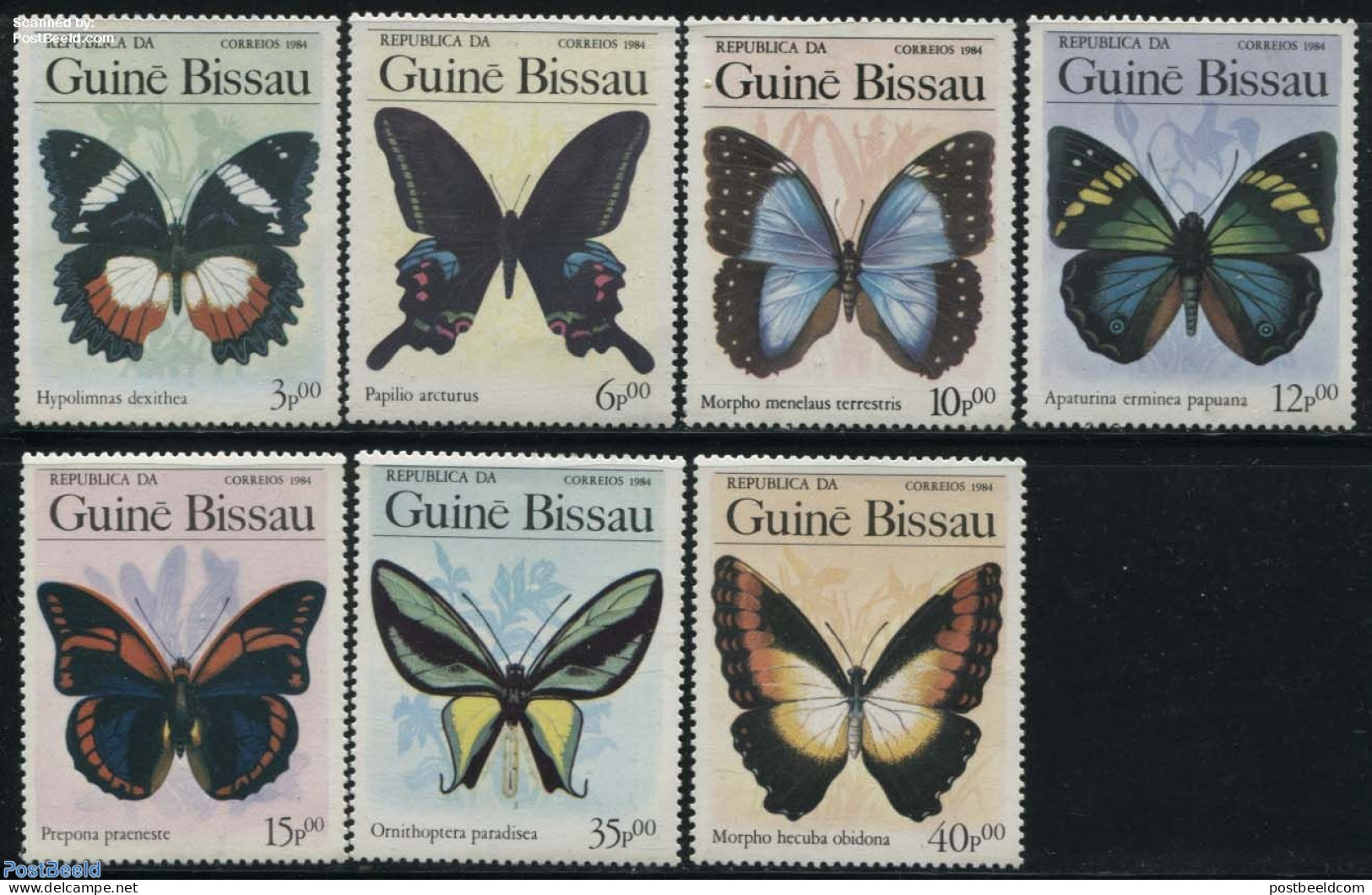 Guinea Bissau 1984 Butterflies 7v, Mint NH, Nature - Butterflies - Guinea-Bissau