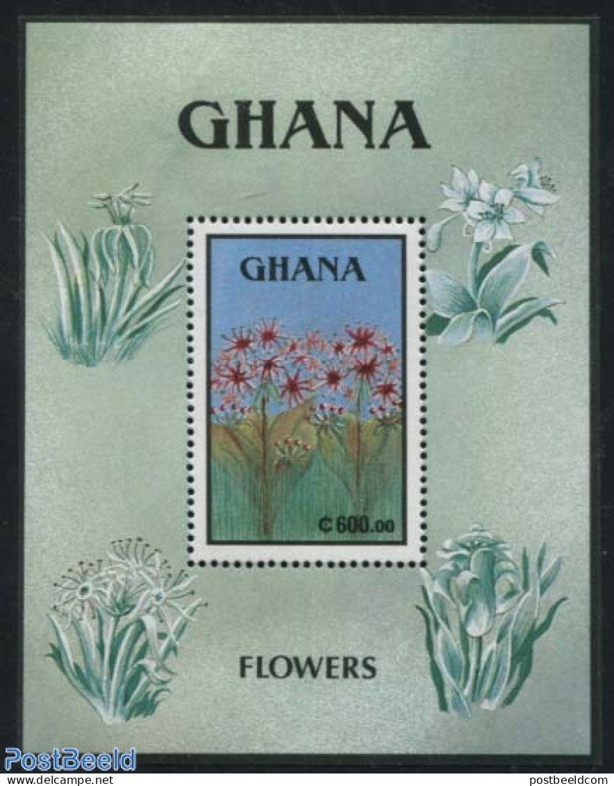 Ghana 1991 Flowers S/s, Mint NH, Nature - Flowers & Plants - Sonstige & Ohne Zuordnung