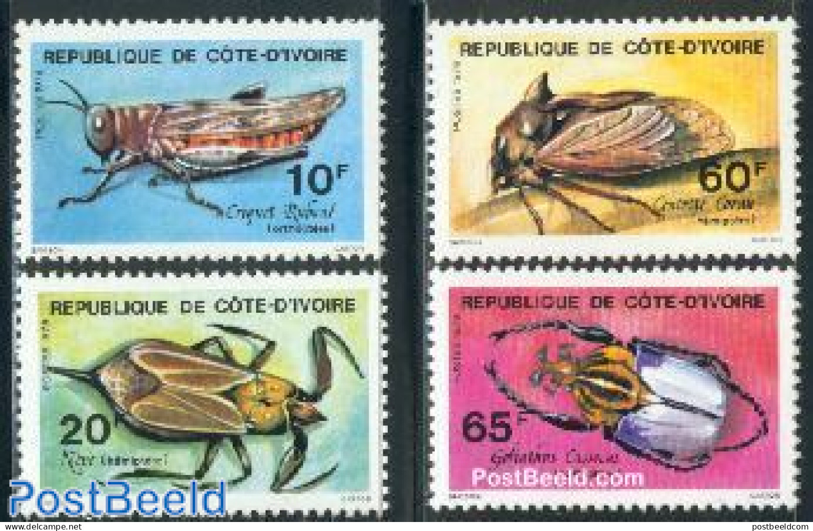 Ivory Coast 1978 Insects 4v, Mint NH, Nature - Insects - Neufs