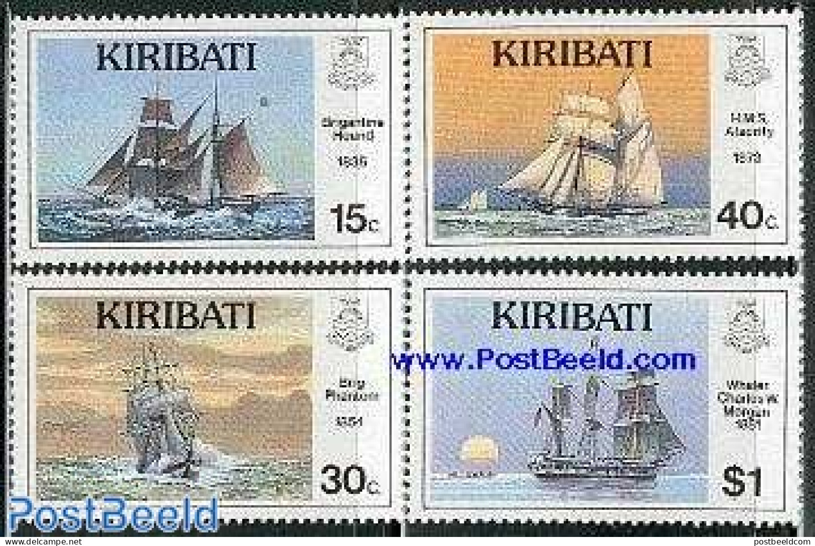 Kiribati 1989 Ships 4v, Mint NH, Transport - Ships And Boats - Barcos