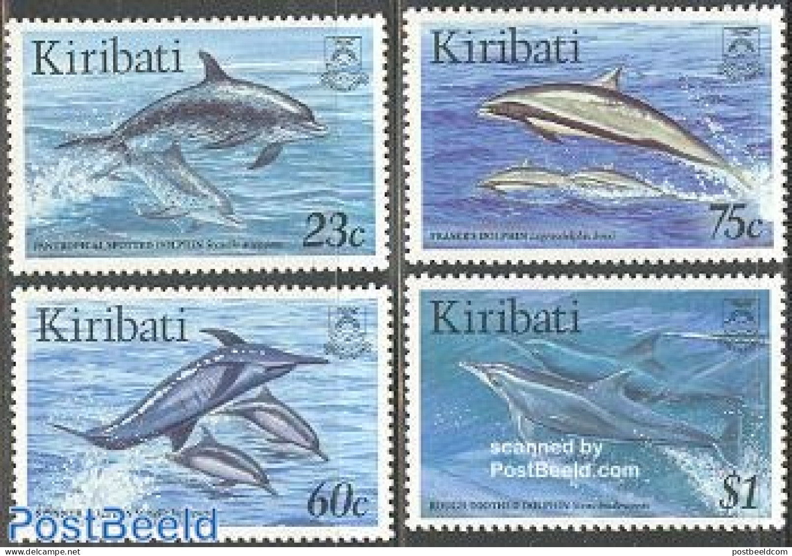 Kiribati 1996 Dolphins 4v, Mint NH, Nature - Sea Mammals - Kiribati (1979-...)
