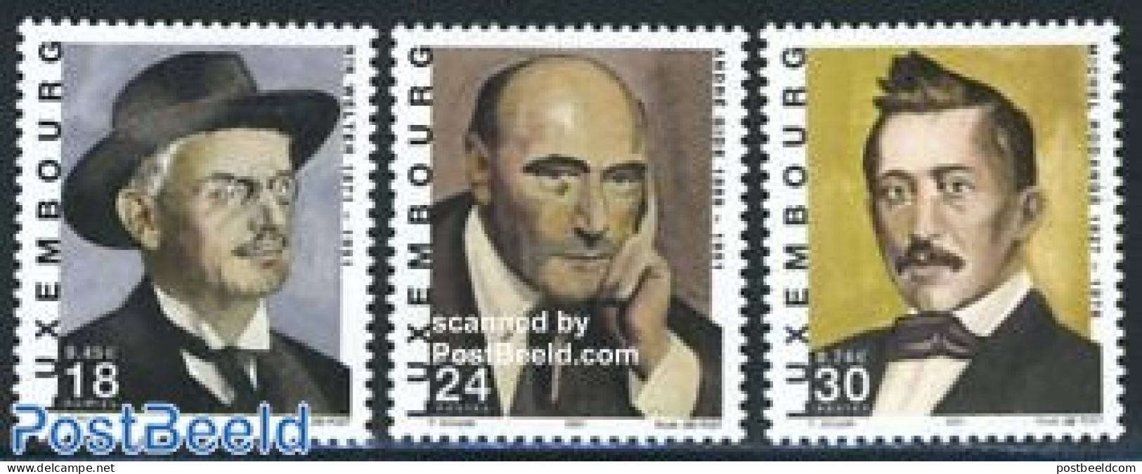 Luxemburg 2001 Authors 3v, Mint NH, Art - Authors - Unused Stamps