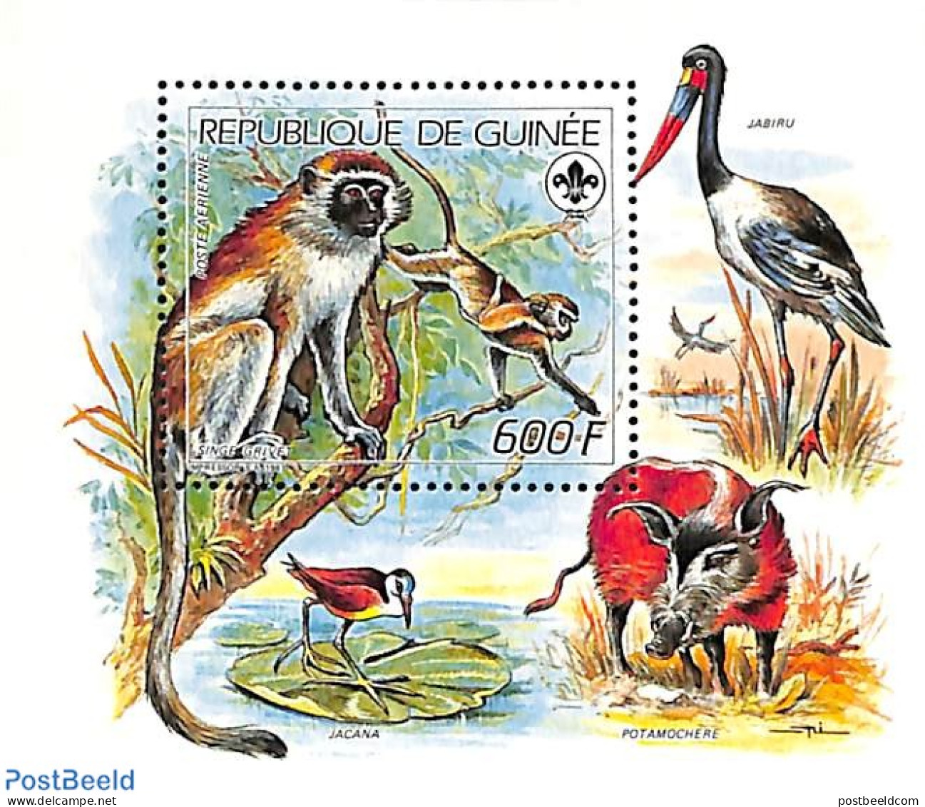 Guinea, Republic 1987 Animal Protection S/s, Mint NH, Nature - Sport - Animals (others & Mixed) - Birds - Monkeys - Sc.. - Sonstige & Ohne Zuordnung