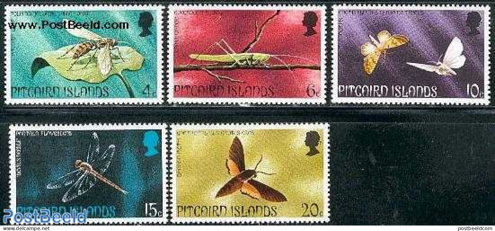 Pitcairn Islands 1975 Insects 5v, Mint NH, Nature - Butterflies - Insects - Sonstige & Ohne Zuordnung