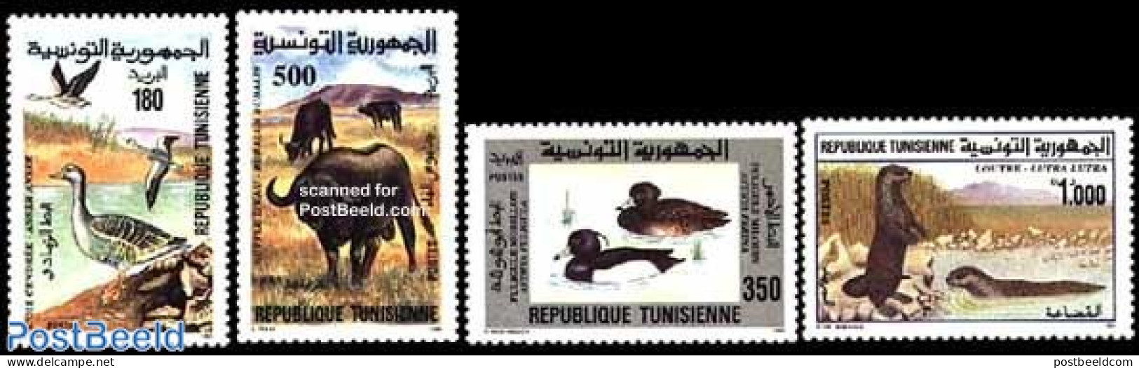 Tunisia 1994 Ichkeul National Park 4v, Mint NH, Nature - Animals (others & Mixed) - Birds - Ducks - Geese - Tunisie (1956-...)