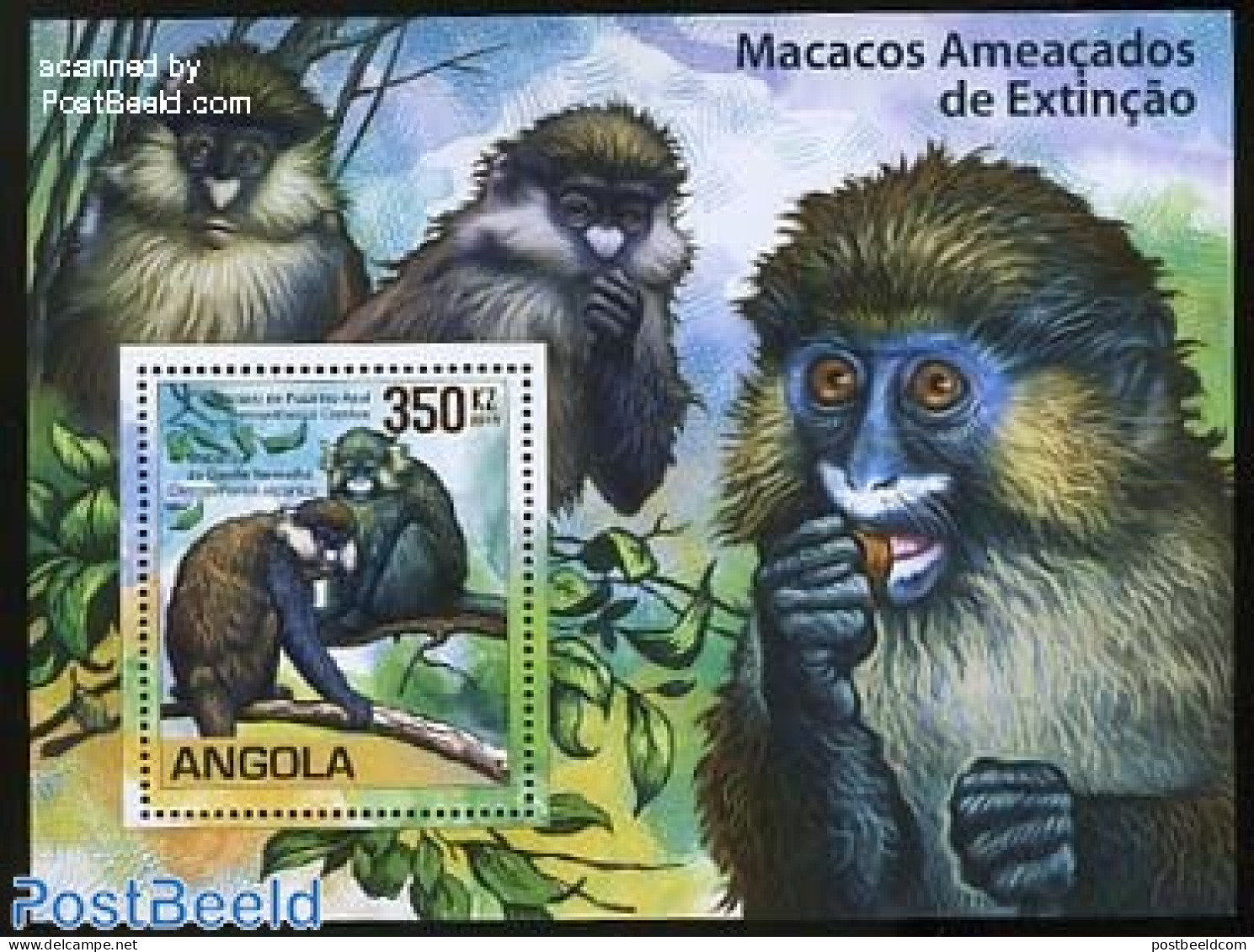 Angola 2011 Macaco S/s, Mint NH, Nature - Animals (others & Mixed) - Monkeys - Angola
