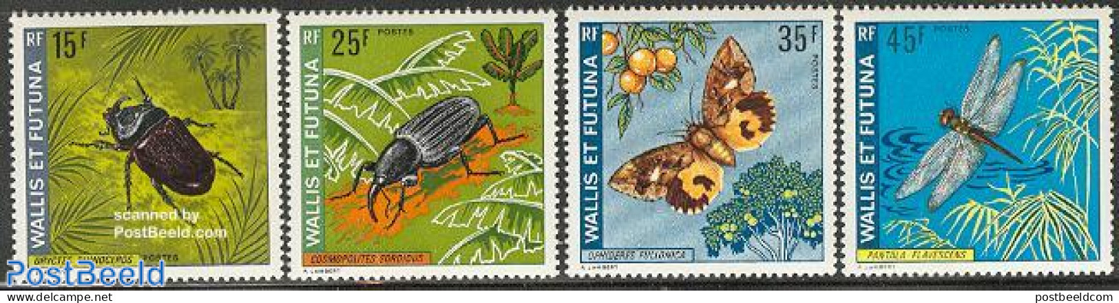 Wallis & Futuna 1974 Insects 4v, Mint NH, Nature - Butterflies - Insects - Other & Unclassified