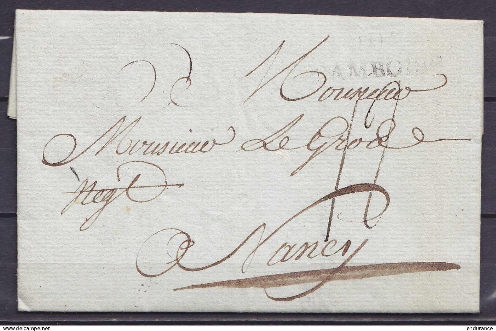 L. Datée 1e Avril 1776 De AMBOISE Pour NANCY - Griffe "AMBOISE" - 1701-1800: Precursors XVIII