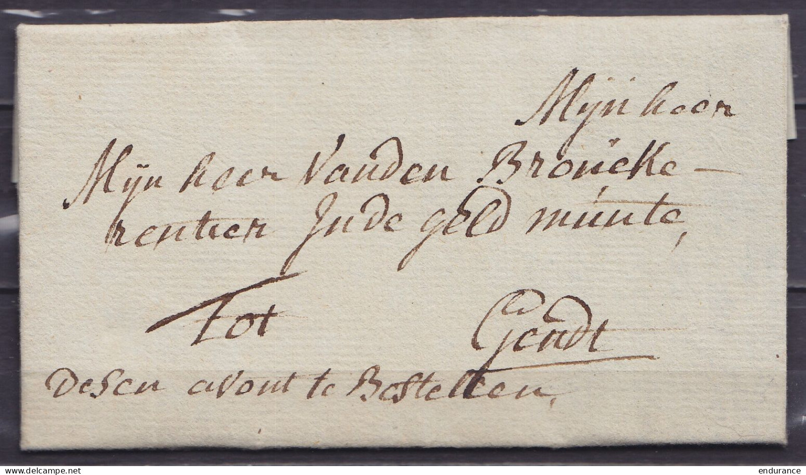 L. Datée 12 Octobre 1807 De CORTYCK (Courtrai) Pour GENDT - Man. "dezen Avont Te Bestellen" - 1794-1814 (Franse Tijd)