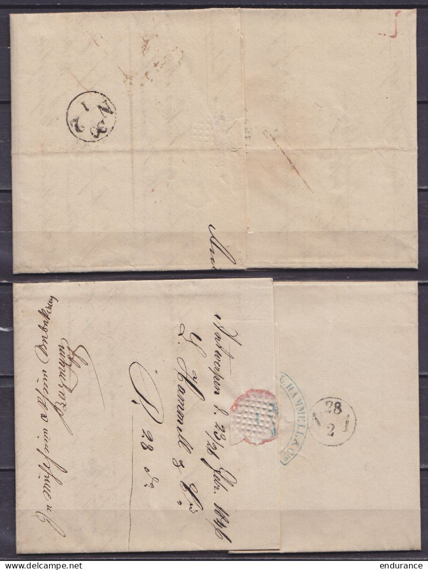 Lot De 2 L. Datées 1846 De ANVERS Pour MÜLHEIM Allemagne - Voir Scans - 1830-1849 (Unabhängiges Belgien)