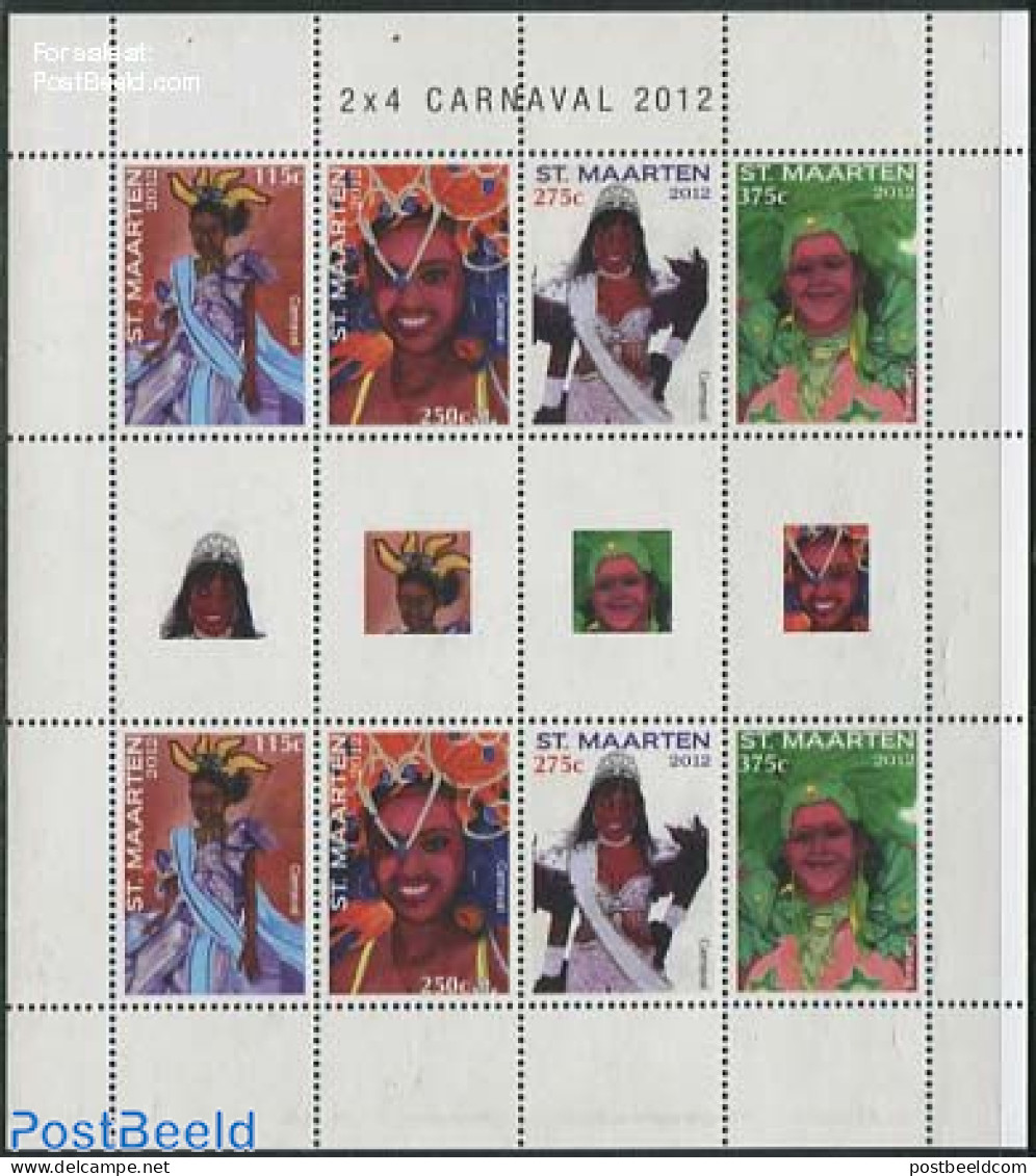 St. Maarten 2012 Carnival 2x4v M/s, Mint NH, Various - Folklore - Other & Unclassified