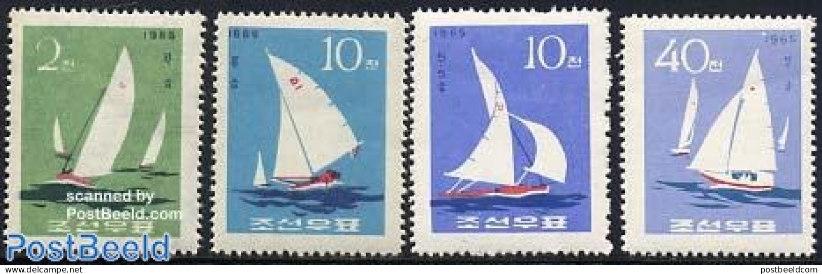 Korea, North 1965 Sailing Ships 4v, Mint NH, Sport - Transport - Sailing - Ships And Boats - Vela