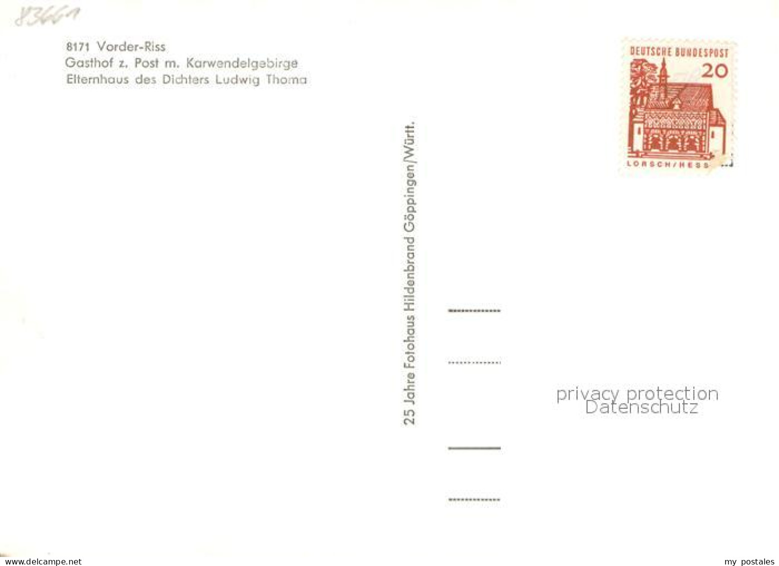 73679221 Vorderriss Gasthof Zur Post Elternhaus Des Dichters Ludwig Thoma Vorder - Lenggries