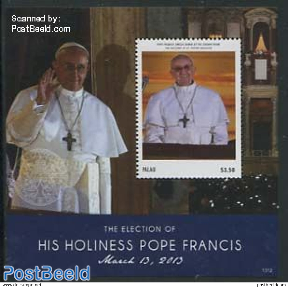 Palau 2013 Pope Francis S/s, Mint NH, Religion - Pope - Religion - Popes