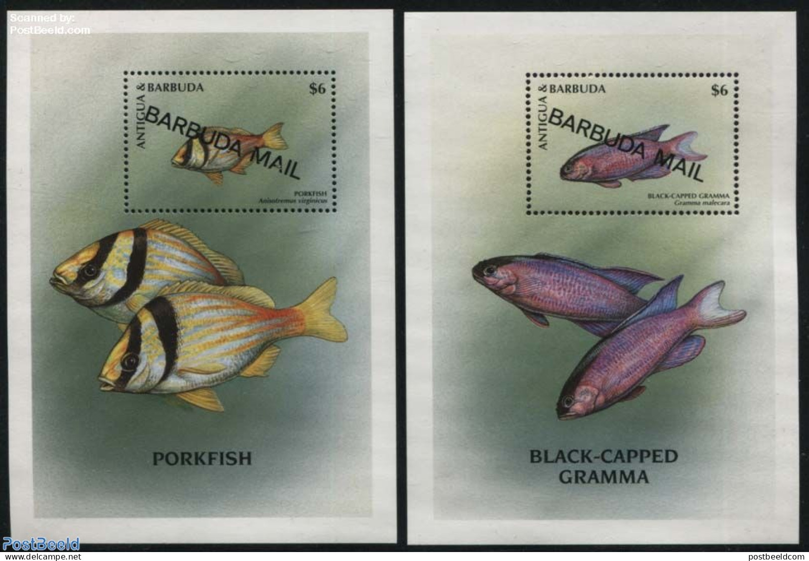 Barbuda 2000 Fish 2 S/s, Mint NH, Nature - Fish - Vissen
